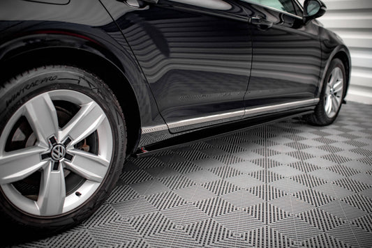 Seitenschweller Ansatz für Volkswagen Passat B8 Facelift schwarz matt
