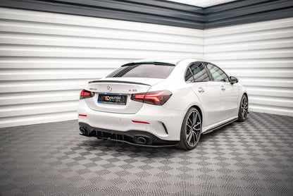 Mittlerer Diffusor Heck Ansatz DTM Look für V.1 Mercedes A 35 AMG Limousine V177 schwarz matt