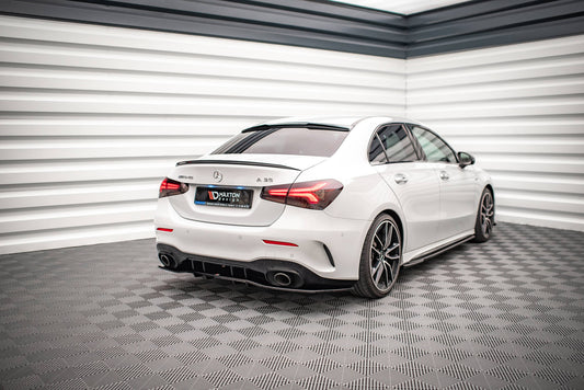 Mittlerer Diffusor Heck Ansatz DTM Look für V.1 Mercedes A 35 AMG Limousine V177 schwarz matt