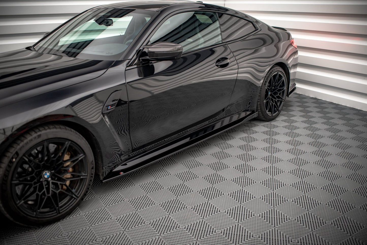 Seitenschweller Ansatz für V.1 für BMW M4 G82 schwarz matt