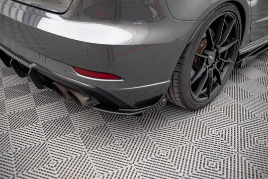 Street Pro Heck Ansatz Flaps Diffusor +Flaps für Audi S3 Sportback 8V Facelift schwarz Hochglanz