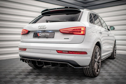 Mittlerer Diffusor Heck Ansatz DTM Look für Audi Q3 8U Facelift Carbon Look