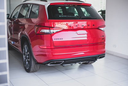 Heck Ansatz Flaps Diffusor für Skoda Kodiaq RS schwarz matt