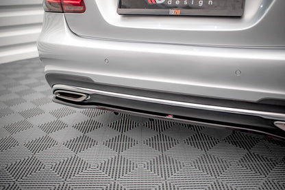 Mittlerer Diffusor Heck Ansatz DTM Look für Mercedes-Benz E AMG-Line Limousine W212 Facelift Carbon Look