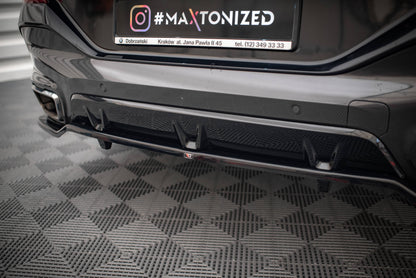 Mittlerer Diffusor Heck Ansatz DTM Look für V.3 BMW X6 M-Paket G06 schwarz matt