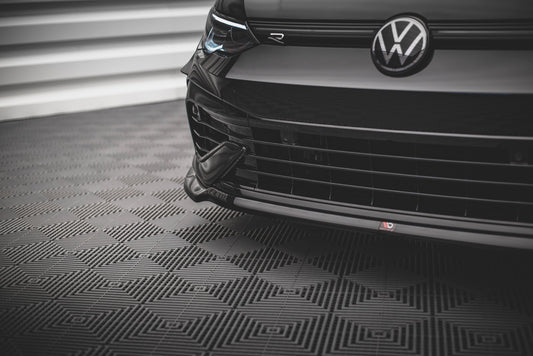 Front Ansatz V.6 für Volkswagen Golf R Mk8 schwarz Hochglanz