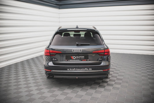 Heck Ansatz Flaps Diffusor für Audi A4 Avant B9 schwarz matt