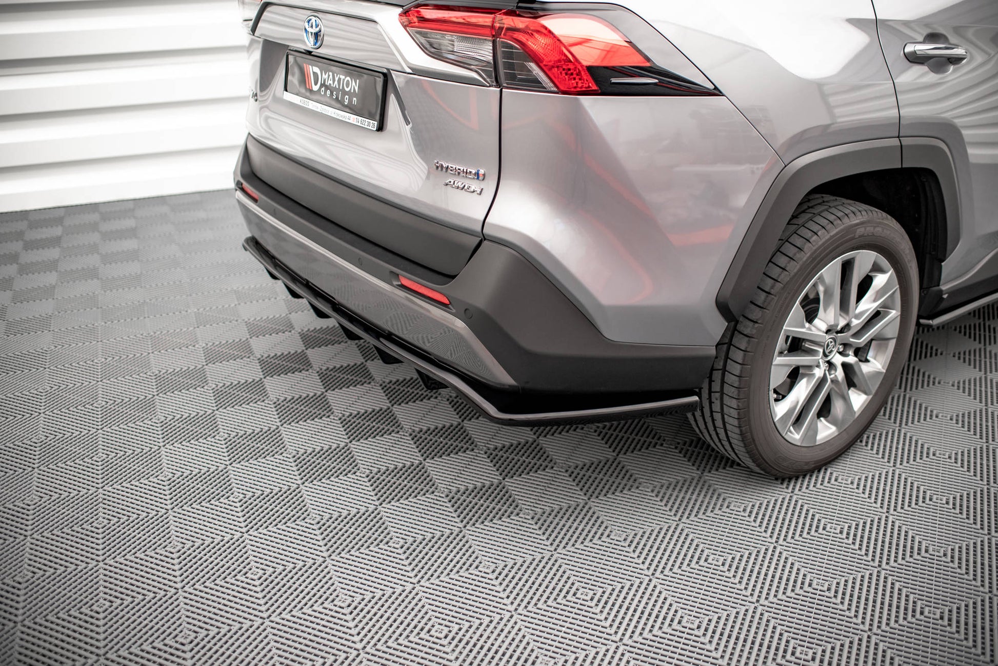 Mittlerer Diffusor Heck Ansatz DTM Look für Toyota RAV4 Mk5 Carbon Look