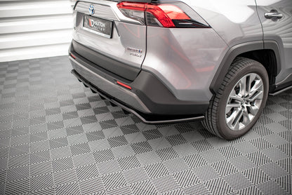 Mittlerer Diffusor Heck Ansatz DTM Look für Toyota RAV4 Mk5 schwarz Hochglanz