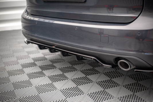 Mittlerer Diffusor Heck Ansatz DTM Look für Volvo V90 Mk2 schwarz Hochglanz