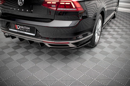 Heck Ansatz Flaps Diffusor für Volkswagen Passat B8 Facelift Carbon Look