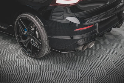 Heck Ansatz Flaps Diffusor V.2 für Volkswagen Golf R Mk8 schwarz Hochglanz