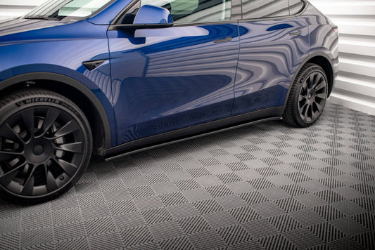 Seitenschweller Ansatz für V.2 für Tesla Model Y schwarz Hochglanz