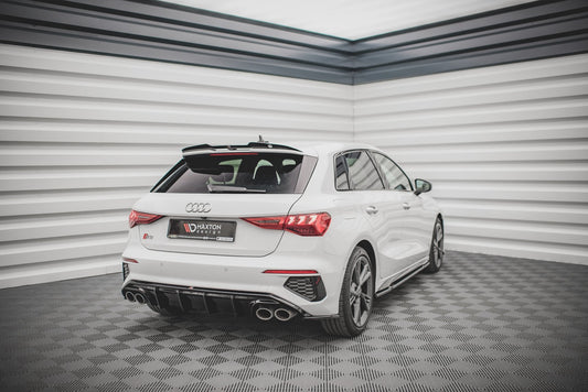 Heck Ansatz Flaps Diffusor V.2 für Audi S3 Sportback 8Y schwarz matt