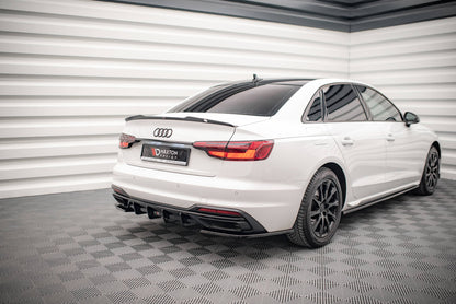 Heck Ansatz Flaps Diffusor für Audi A4 B9 Facelift Carbon Look
