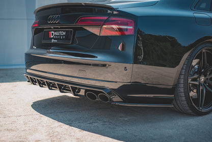 Heck Ansatz Flaps Diffusor V.2 für Audi S8 D4 Facelift Carbon Look
