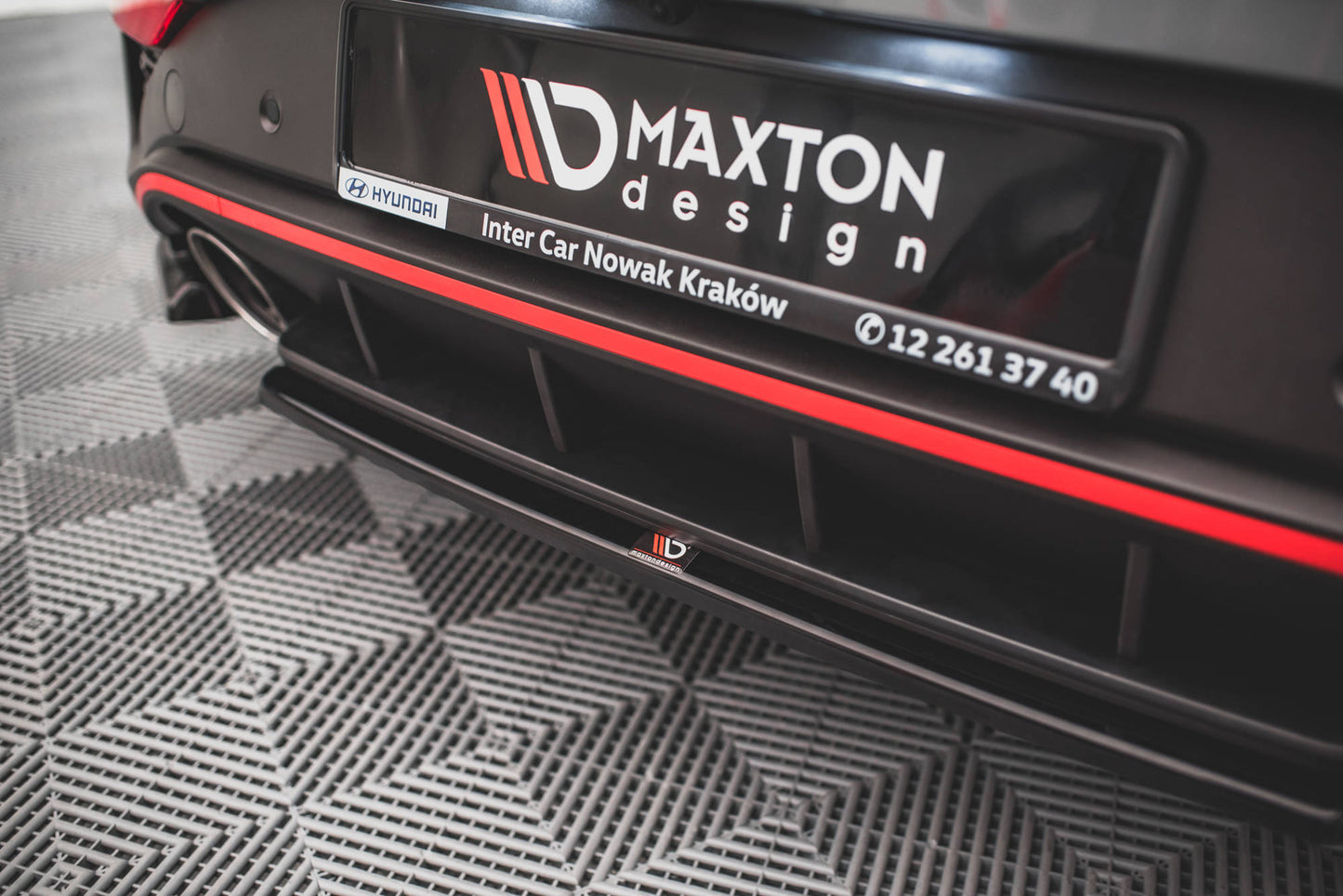 Mittlerer Diffusor Heck Ansatz für Hyundai I30 N Hatchback Mk3 Facelift schwarz Hochglanz