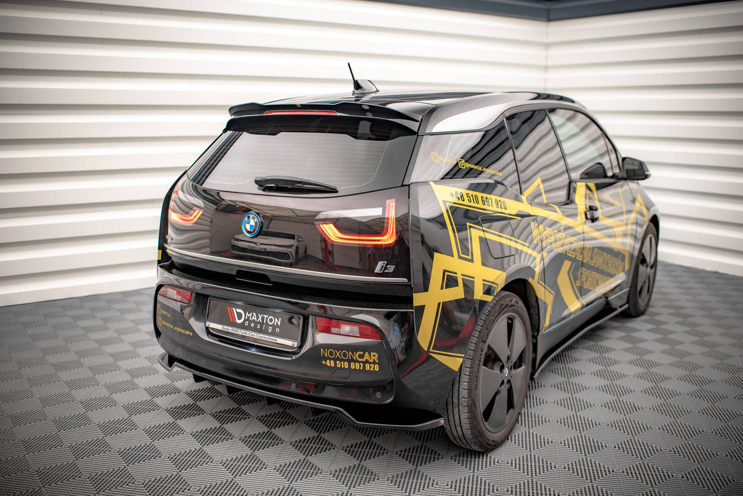 Mittlerer Diffusor Heck Ansatz DTM Look für BMW i3 Mk1 Facelift Carbon Look