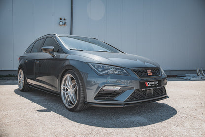 Front Ansatz V.6 für Seat Leon Cupra / FR Mk3 FL schwarz Hochglanz