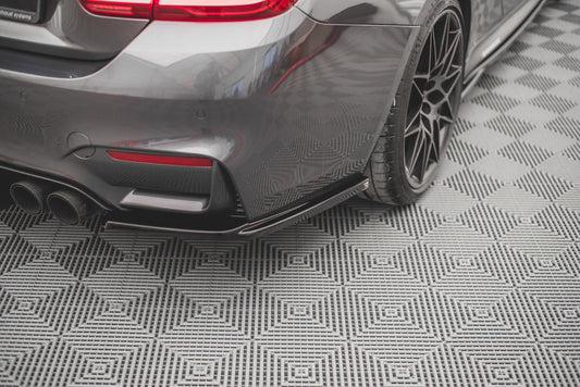 Heck Ansatz Flaps Diffusor V.1 für BMW M4 F82 Carbon Look