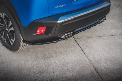 Mittlerer Diffusor Heck Ansatz DTM Look für Peugeot 2008 Mk2 schwarz matt