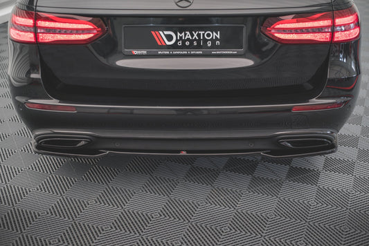 Mittlerer Diffusor Heck Ansatz für Mercedes-Benz E W213 schwarz matt