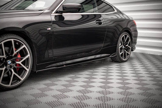 Seitenschweller Ansatz für V.2 für BMW 4er M-Paket G22 schwarz Hochglanz