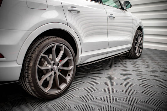 Seitenschweller Ansatz für Audi Q3 8U Facelift schwarz matt