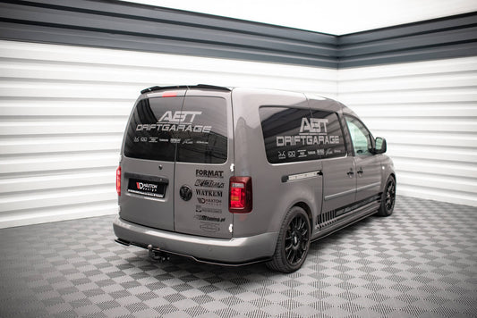 Seitenschweller Ansatz für Volkswagen Caddy Long Mk3 Facelift schwarz matt