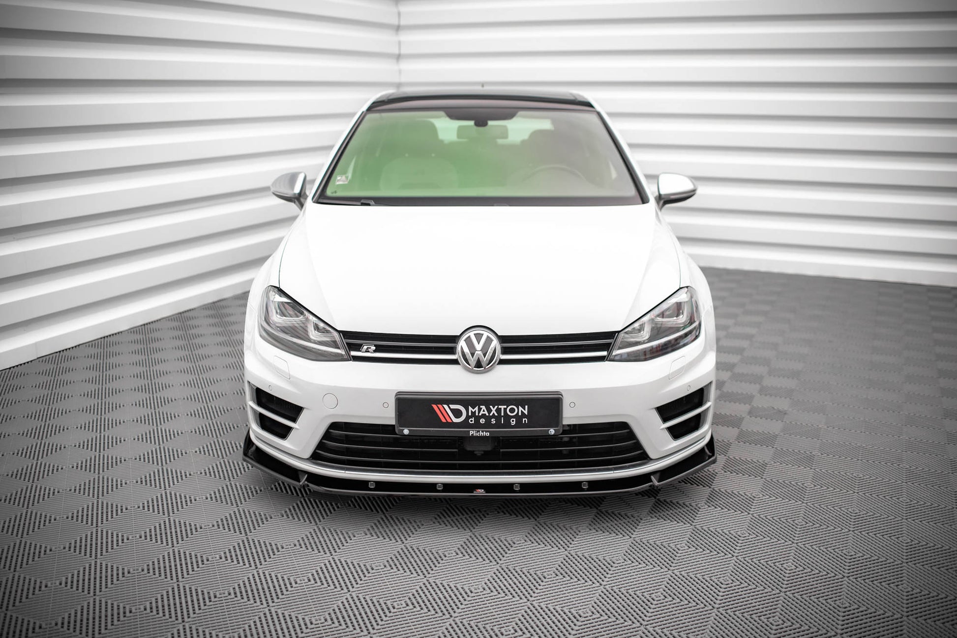 Front Ansatz V.4 für Volkswagen Golf R Mk7 schwarz Hochglanz
