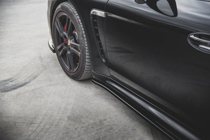 Seitenschweller Ansatz für V.2 für Porsche Panamera Turbo 970 Facelift Carbon Look