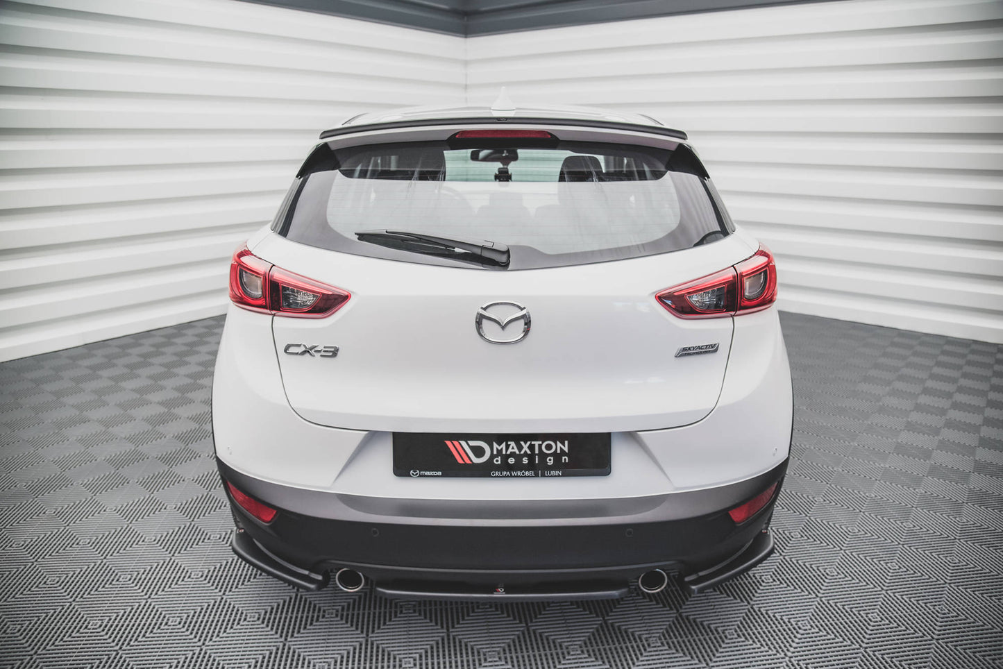 Heck Ansatz Flaps Diffusor für Mazda CX-3 schwarz matt