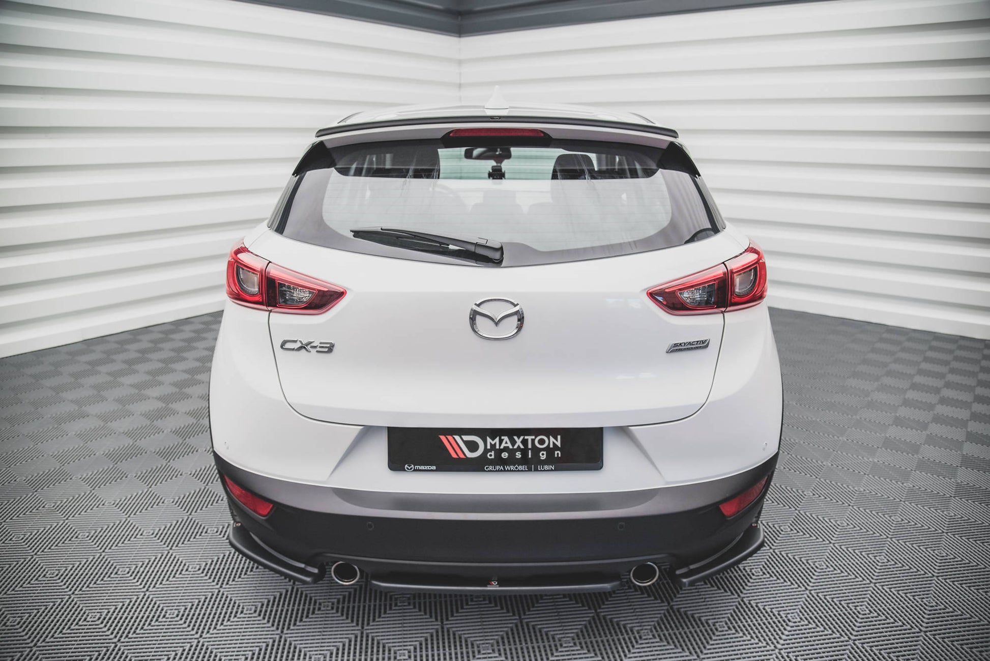 Heck Ansatz Flaps Diffusor für Mazda CX-3 schwarz matt
