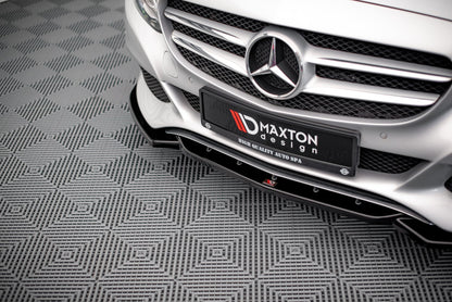 Front Ansatz für Mercedes-Benz C W205 schwarz Hochglanz