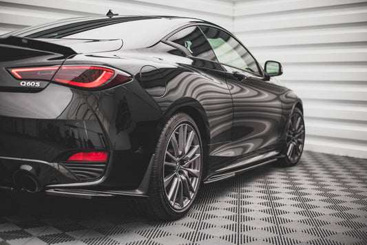 Seitenschweller Ansatz für Infiniti Q60 S Mk2 schwarz Hochglanz