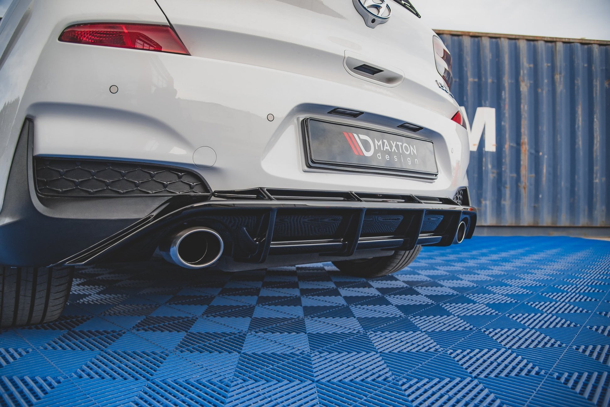 Diffusor Heck Ansatz V.3 für Hyundai I30 N Mk3 Hatchback schwarz matt