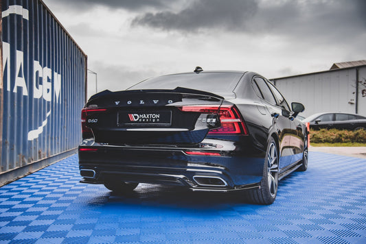 Heck Ansatz Flaps Diffusor für Volvo S60/V60 R-Design Mk3 schwarz Hochglanz