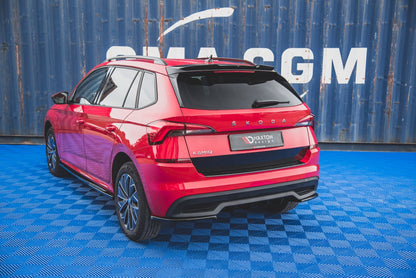Diffusor Heck Ansatz für Skoda Kamiq schwarz Hochglanz