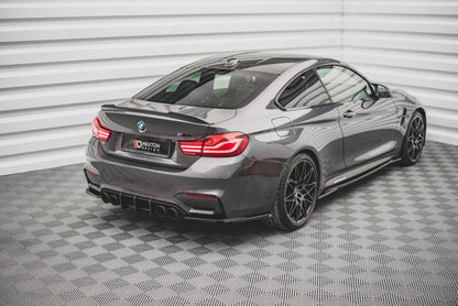 Heck Ansatz Flaps Diffusor V.1 für BMW M4 F82 schwarz Hochglanz