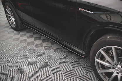 Seitenschweller Ansatz für Mercedes-Benz GLE Coupe 63 AMG C292 schwarz Hochglanz