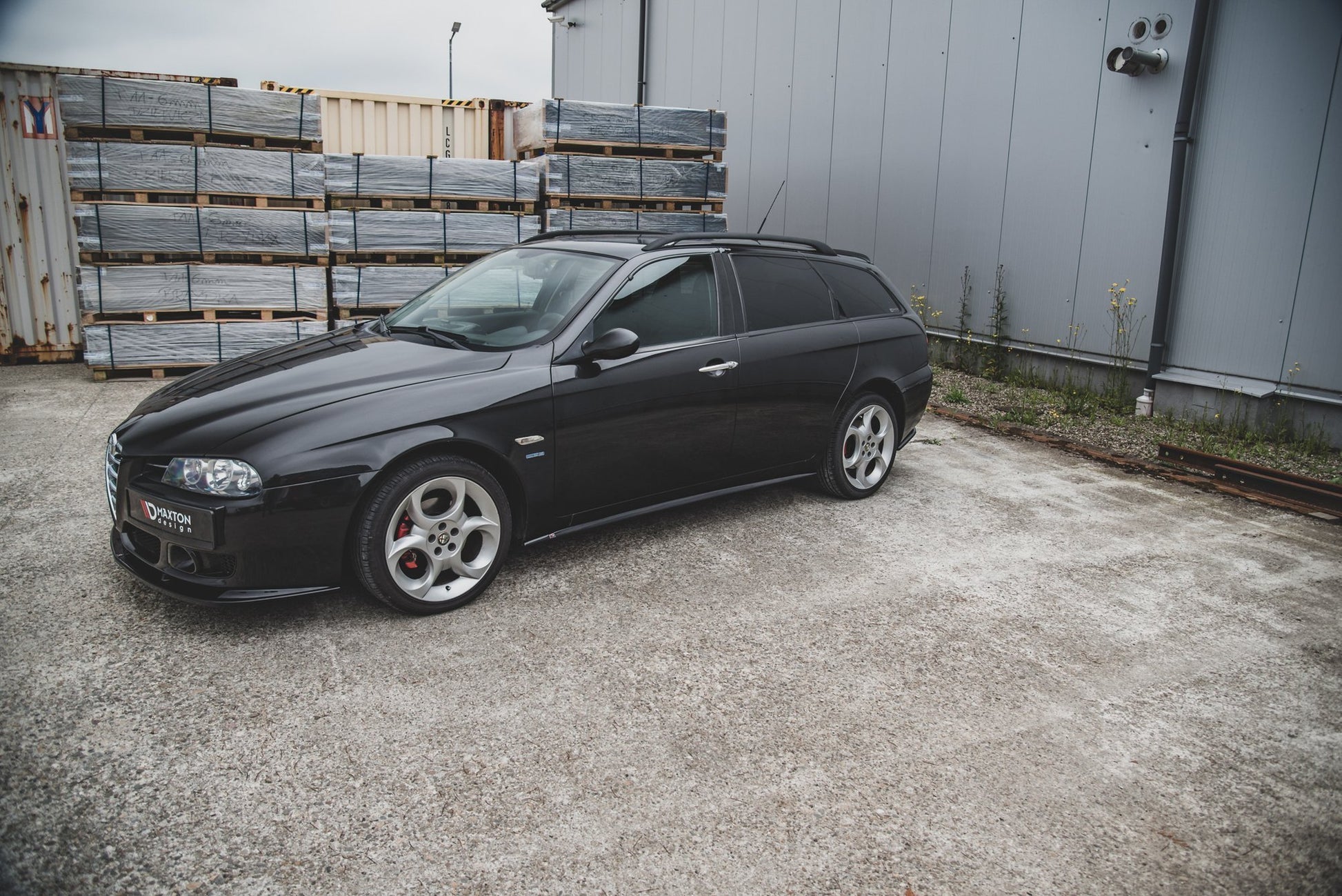Seitenschweller Ansatz für Alfa Romeo 156 Facelift schwarz matt