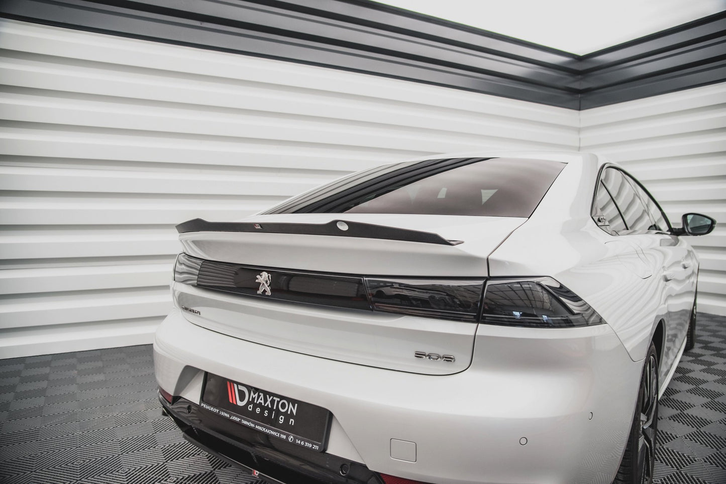 Spoiler CAP für Peugeot 508 Limousine Mk2 schwarz Hochglanz