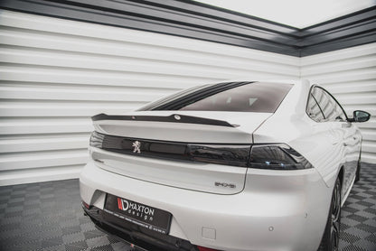 Spoiler CAP für Peugeot 508 Limousine Mk2 schwarz Hochglanz