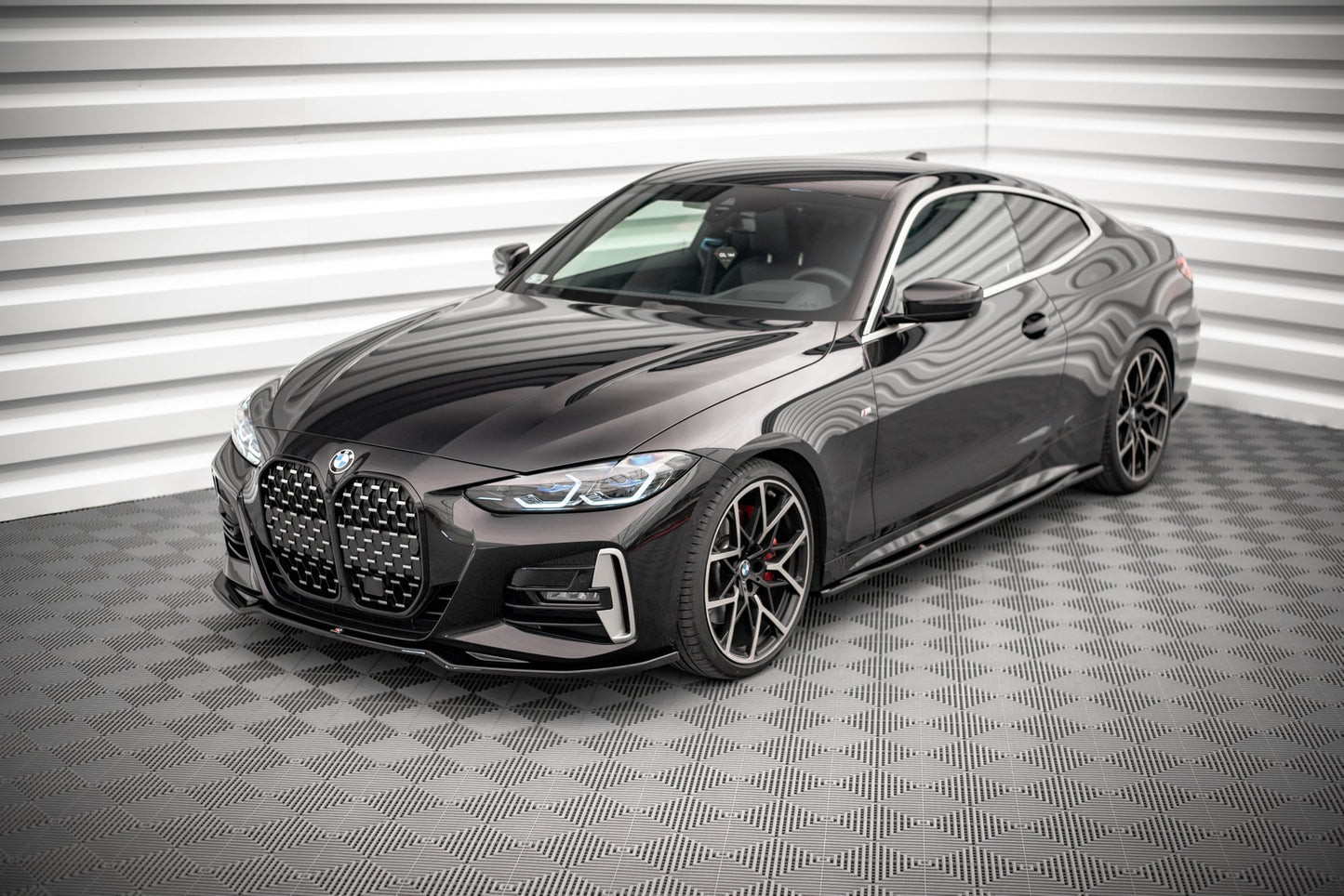 Front Ansatz V.3 für BMW 4er M-Paket G22 schwarz Hochglanz