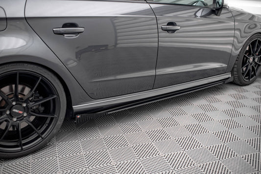 Side Flaps Audi S3 Sportback 8V Facelift schwarz Hochglanz
