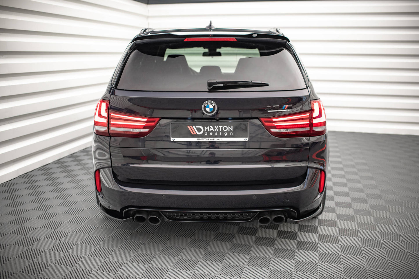 Heck Ansatz Flaps Diffusor für BMW X5 M F15 schwarz matt