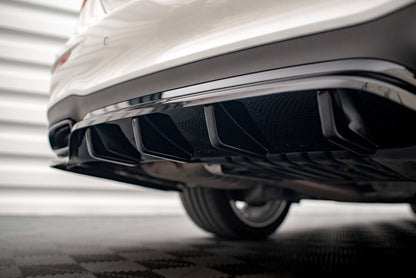 Mittlerer Diffusor Heck Ansatz DTM Look für Mercedes-Benz E AMG-Line W213 Facelift schwarz matt