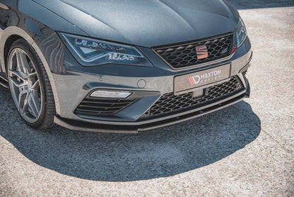 Front Ansatz V.6 für Seat Leon Cupra / FR Mk3 FL schwarz Hochglanz