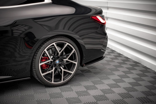 Heck Ansatz Flaps Diffusor V.1 für BMW 4er M-Paket G22 schwarz Hochglanz