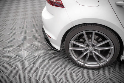 Heck Ansatz Flaps Diffusor V.4 für Volkswagen Golf R Mk7 schwarz Hochglanz
